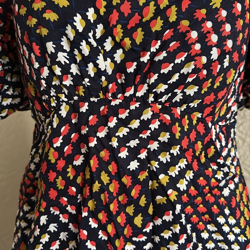 Anthropologie Maeve Melody Mini Dress Puff Short Sleeve Floral Print 4 Petite - Picture 7 of 16